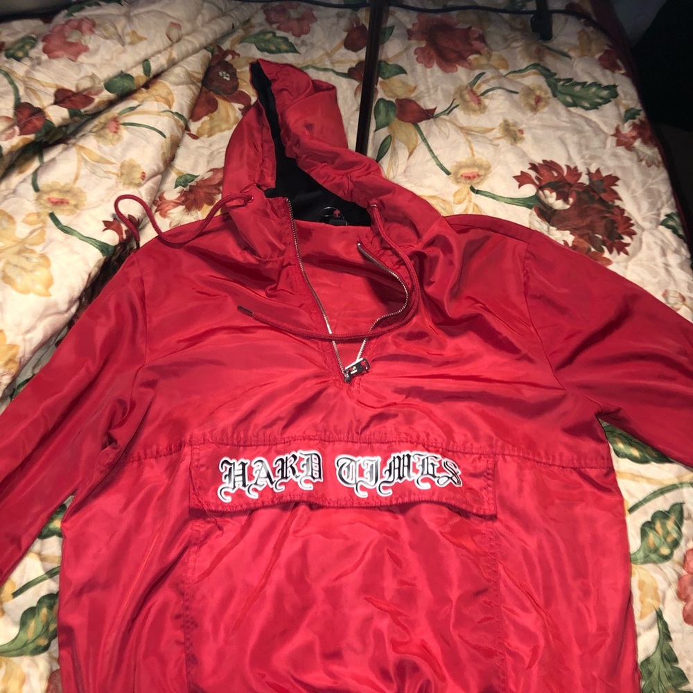 Red windbreaker